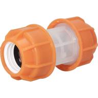 Raccord droit à visser transparent pour tube Ø32mm