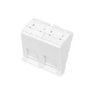 Plastron incliné 45x45mm 2 ports avec volets blanc