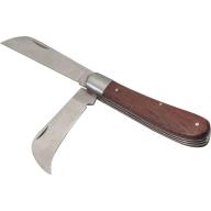 Couteau électricien 2 lames droite et serpette – manche bois