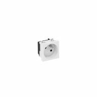 Prise de courant droite – module double 45x45 mm – Blanc