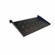 Étagère 19" 1U noire - Profondeur 250mm - Charge 20Kg - Infrastructure 19 pouces professionnelle