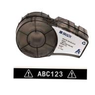 Étiquettes vinyle int/ext BRADY BMP21/M210/M211 B-595 - 12,7mm x 6,40m Blanc sur noir