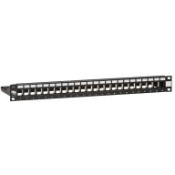 LEVITON - MMCPNLX24SIJ2MIL - Panneau brassage 24P 1U noir - Infrastructure 19 pouces professionnelle