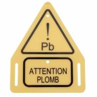 ETIQPB : Étiquette jaune triangulaire - Attention plomb