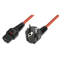 IEC LOCK - Cordon secteur 2P+T FR/C13 - 3m orange