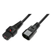 IEC LOCK - Rallonge secteur C13/C14 - 3m noir