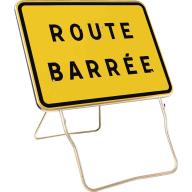 Panneau temp KC1 800x600 Cl.1 "Route barrée" + PL