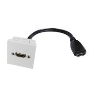 Plastron 45x45 HDMI 2.1 F/F - Coudé 60° - AWG26 - 0, 20m