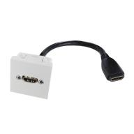 Plastron 45x45 HDMI 2.1 F/F - Coudé 60° - AWG26 - 0.20m