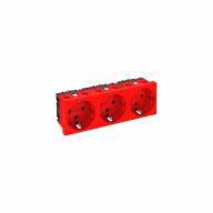 Prise de courant droite à détrompage – module triple 45x135 mm – Blanc