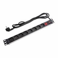 PDU 19" 1U multiprises 8 prises 2P+T interrupteur Fusible Lg 3m - Infrastructure 19 pouces professionnelle
