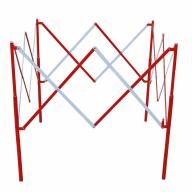 Garde-fou extensible acier laqué rouge et blanc 1m x 1m