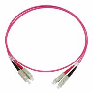 Cordon optique duplex LC/UPC-SC/UPC OM4 Ø 2 mm Magenta longueur 0,5 m
