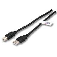 Cordon USB 2.0A-B M/M noir - 1, 8m