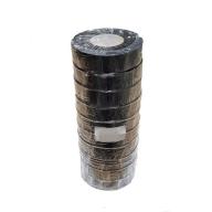 Lot de 10 rubans isolants adhésifs Noirs PVC 19 mm x 20 m