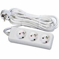 Multiprise 2P+T.3 prises blanc Lg 4m