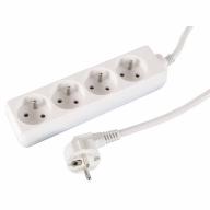 Multiprise 2P+T.4 prises blanc Lg 1, 5m