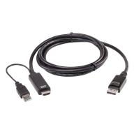 ATEN - 2L-7D02HDP - Câble HDMI vers DisplayPort True 4K de 1, 8m