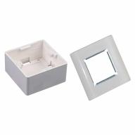 Boîtier saillie pour plastron 45x45 + enjoliveur + grille UPTEC - Connectique réseau B2B