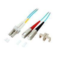 Cordon fibre optique duplex multimode 50/125 SC/LC - OM3 - 25 m