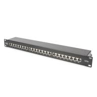 Panneau de brassage RJ45 24 ports 1U CAT6A POE++ équipé blindé noir