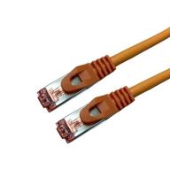 Cordon RJ45 CAT6A SSTP LSZH orange Snagless avec fiche de test Lg 1m