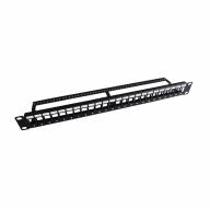 Panneau de brassage RJ45 24 ports 1U noir