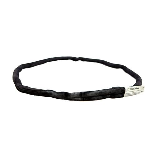 Sangle compact noire cousue 1m - Mousqueton et connecteur