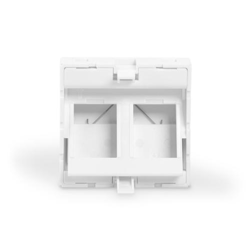 Plastron incliné 45x45mm 2 ports - Prise RJ45
