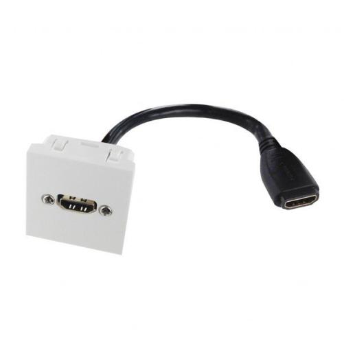 Plastron 45x45 HDMI 2.1 F/F - Co - Prise RJ45