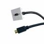Plastron 45x45 HDMI 2.0 FM Coudé - Prise RJ45