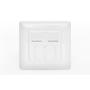 Plastron RJ45 80x80mm sortie 45° - Prise RJ45