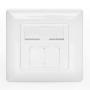 Plastron RJ45 80x80mm sortie 45° - Prise RJ45