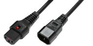 IEC Lock - Rallonge secteur C13/C14 - 3m Noir