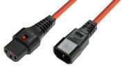 IEC Lock - Rallonge secteur C13/C14 - 1.5m Orange