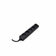 Multiprise 2P+T 5 prises noir Lg 4m