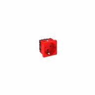 Prise de courant droite à détrompage – module double 45x45 mm – Blanc